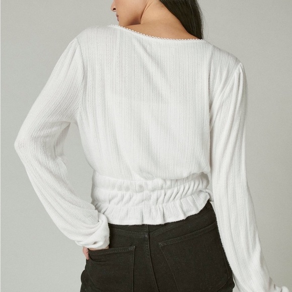 Lucky brand pointelle trim blouse - Picture 4 of 5